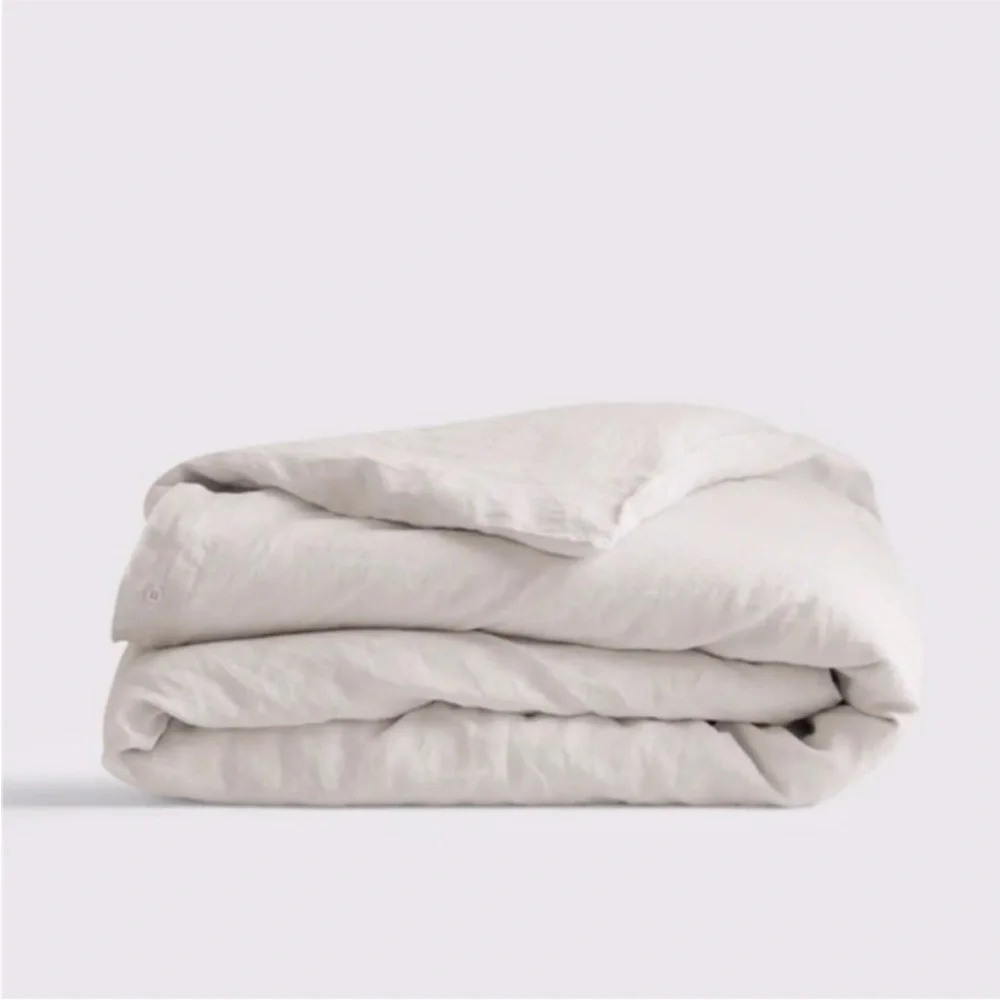 Quince European Linen Twin Duvet Cover in Sand (Tan)